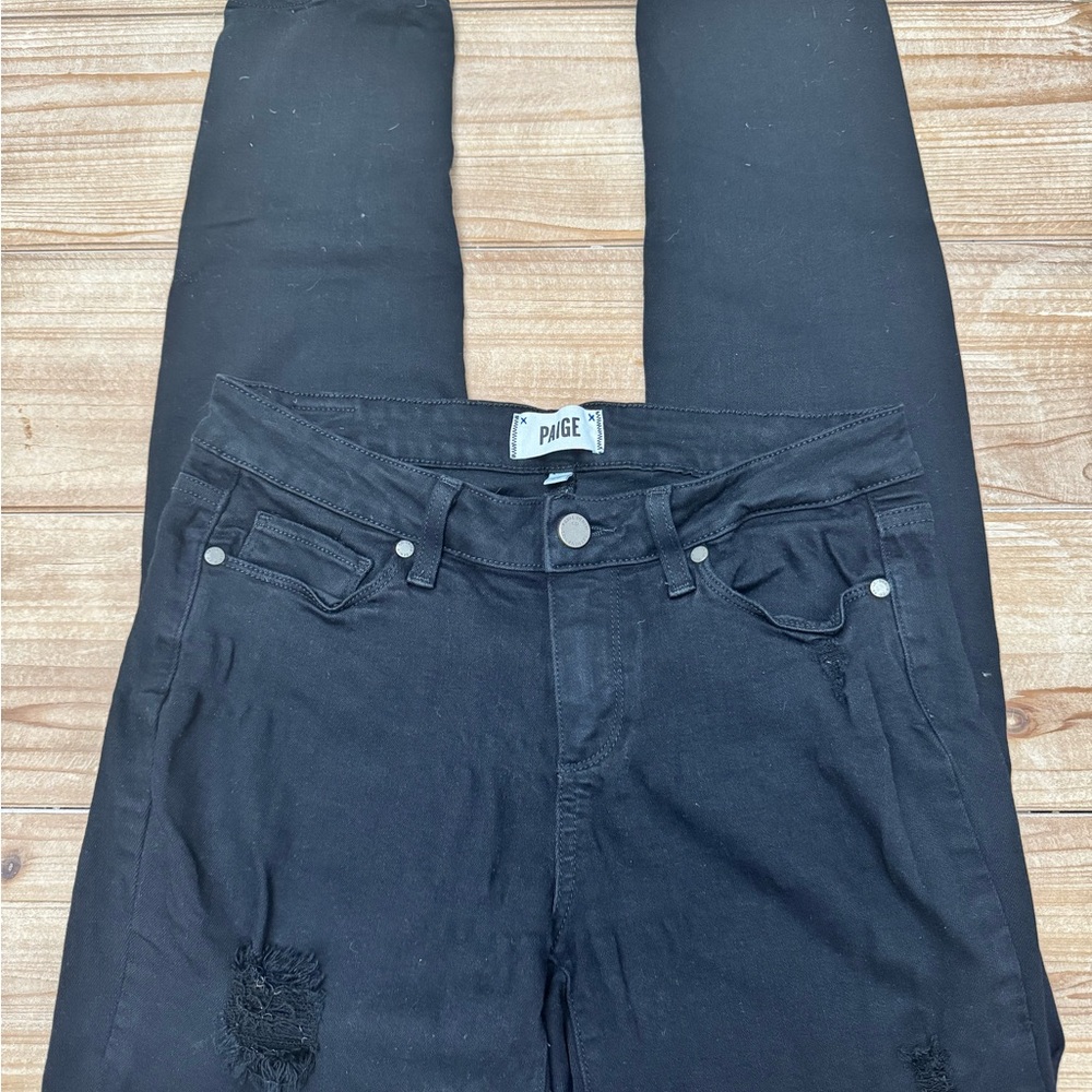 PAIGE Black Skinny Distressed Women's Jeans